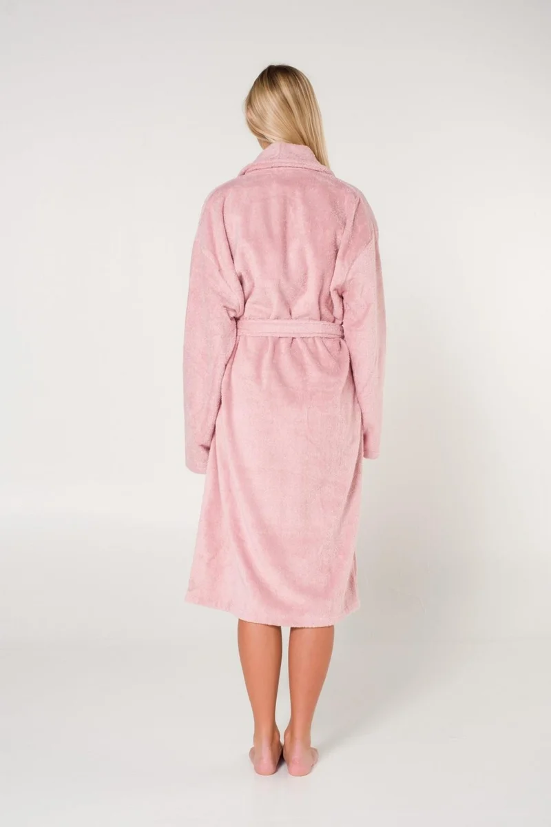 كوتن كونسيبت Plain and Cotton Shawl Collar Women's Bathrobe