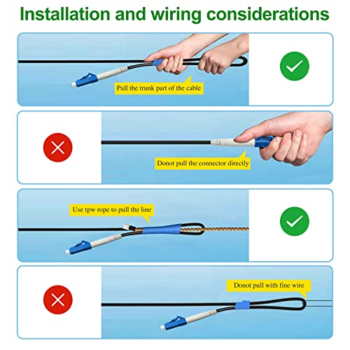 Bangun 100 Meters LC to LC Outdoor Armored Simplex Fiber Patch Cable, Single Mode Fiber Optic Cable Jumper Optical Patch Cord, 9/125um, (OS1/OS2 Compatible), Low Friction LSZH Black - Image 4