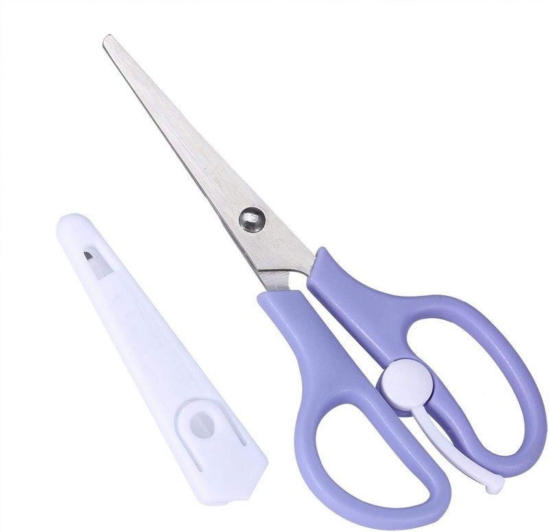 Yinhing Baby Food Scissors Baby Food ScissorsPortable Stainless Steel Scissor Children Safety Food Cutter with Cover for Baby Infant Complementary Food - Image 1
