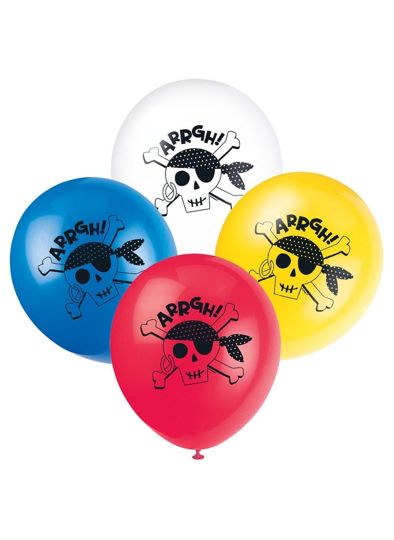 Unique Pirate ARRGH Balloon Color Mix Latex 30 cm 8-Pack - Image 1