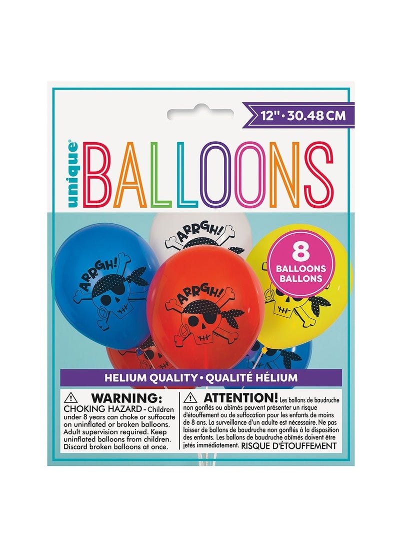 Unique Pirate ARRGH Balloon Color Mix Latex 30 cm 8-Pack - Image 5