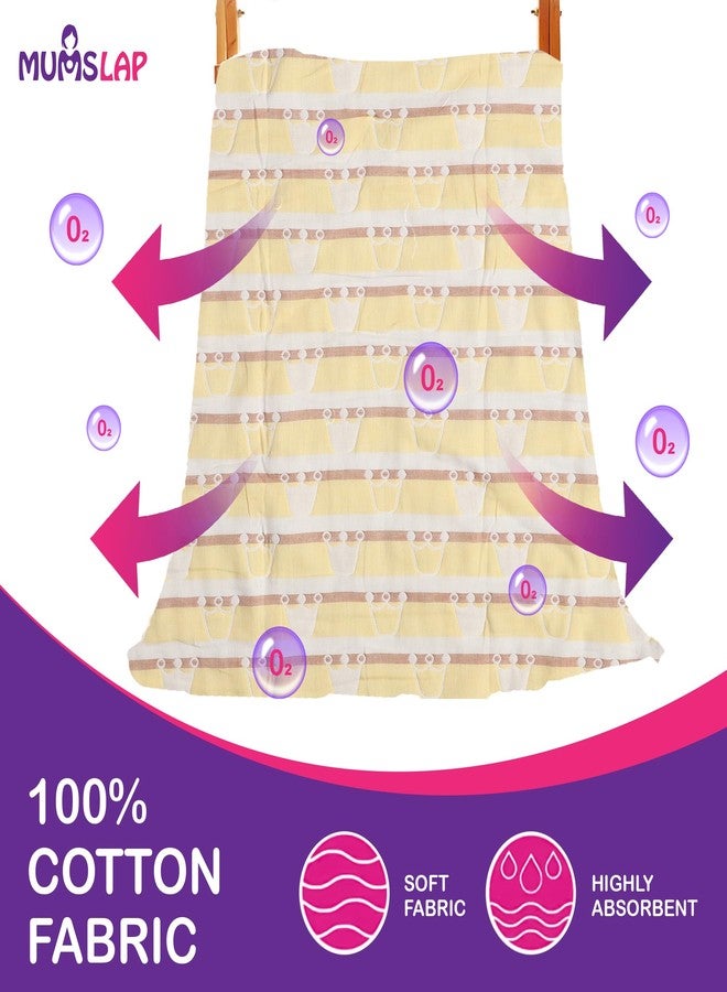 MumsLap Baby Muslin Blanket For Newborn | 6 Layer Gauze Cotton | Soft Swaddle Wrap Blanket/Quilt/Bath Towel/Nursing Cover/Crib Blankets For Boys And Girls (Yellow Crown), 200 tc - Image 3