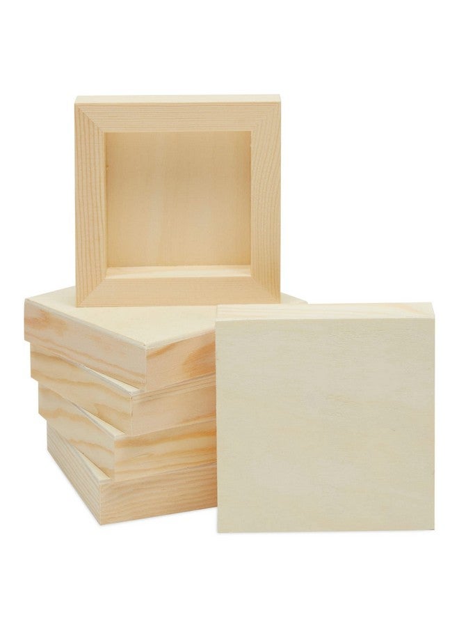 Bright Creations 4X4 Wood Canvas Boards For Painting Blank Deep Cradle Canvas For Art Projects (6 Pack 0.85 In Thick) - Image 1