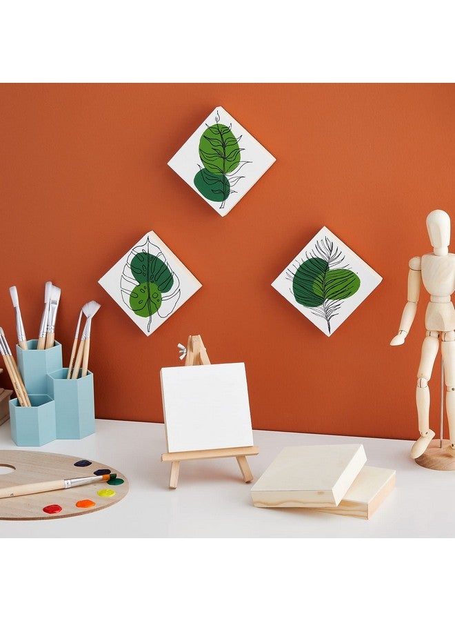 Bright Creations 4X4 Wood Canvas Boards For Painting Blank Deep Cradle Canvas For Art Projects (6 Pack 0.85 In Thick) - Image 3