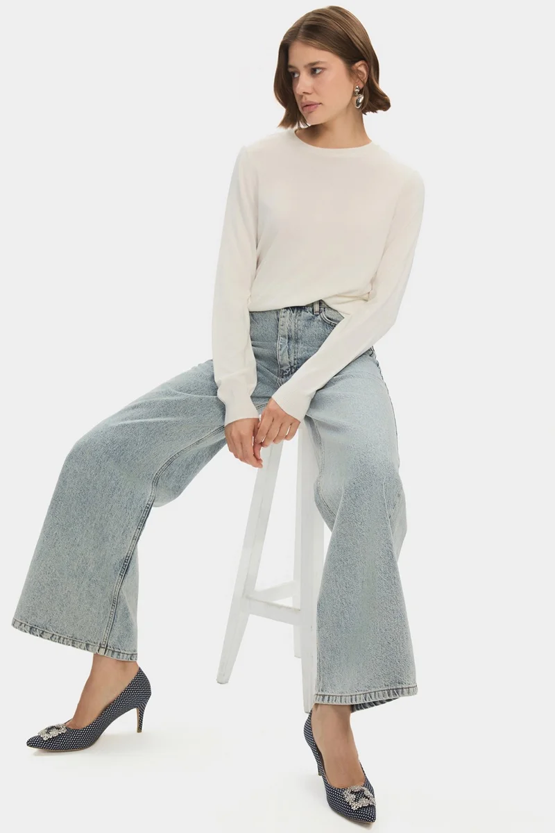 جون Women's Exclusive Viscose Blend Regular Fit Crew Neck Knitwear Sweater