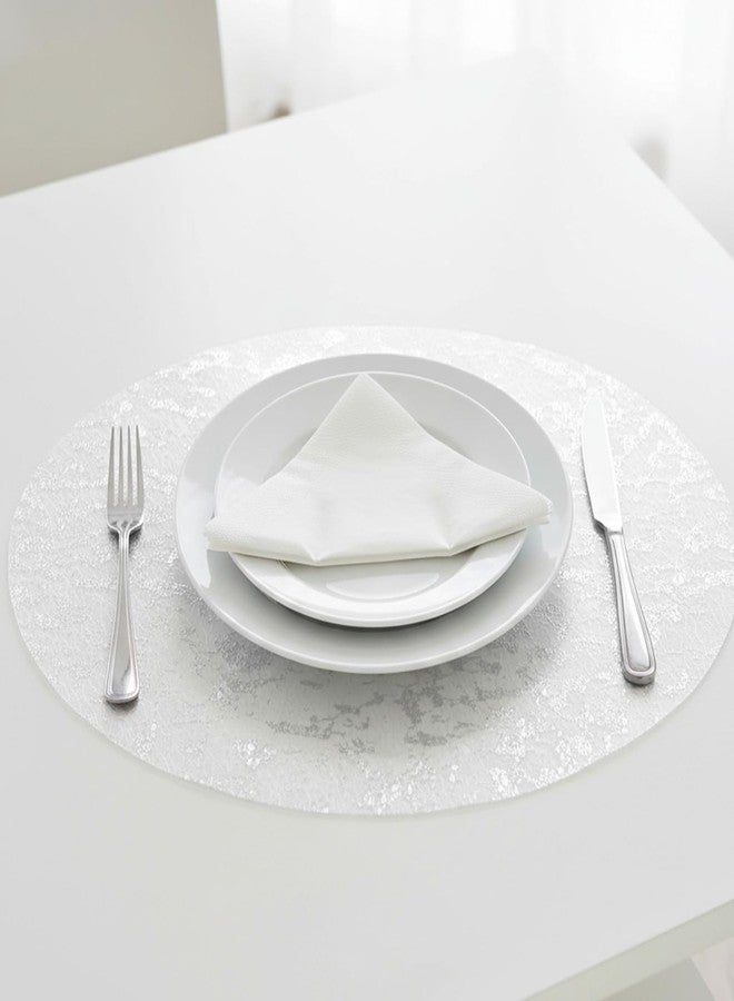 WJIAAA Silver Placemats Set of 12, Round 13 Inch Metallic Foil Mesh Table Decor for Party Wedding Christmas Thanksgiving Valentine(Silver) - Image 4