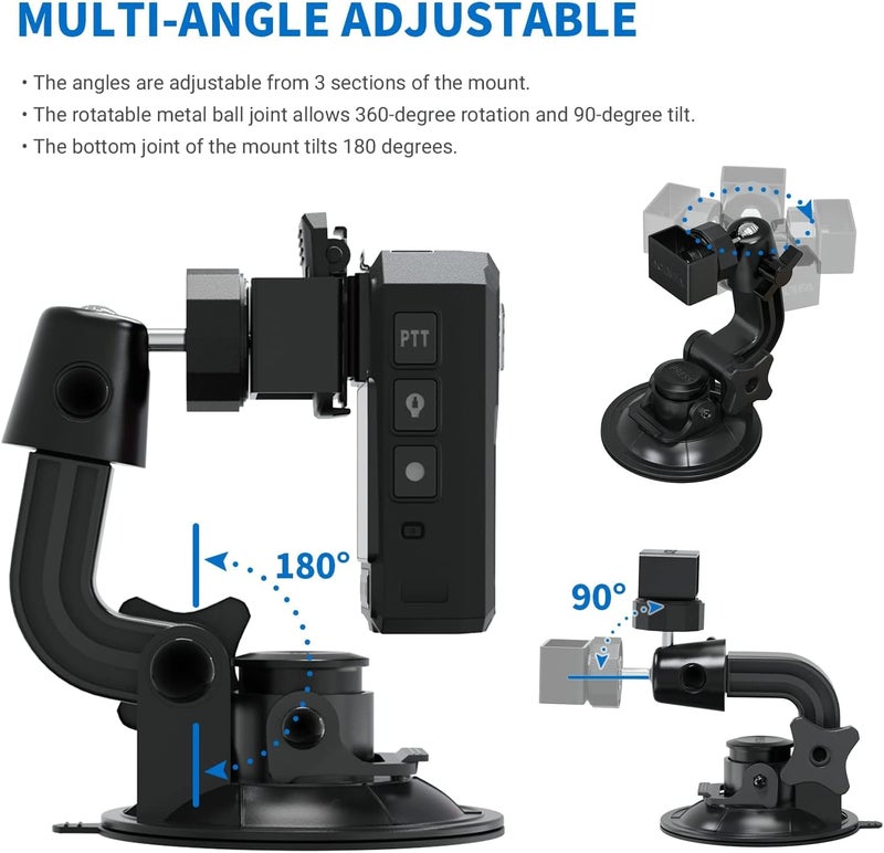 Aolbea Body Camera Suction Cup Mount with Easy Remove Washable Reuable Magic Sticky Gel Pad for P100 and Widely Compatible with Other Body Camera Perfect for Car Windshield, Window, Glass, Dashboard - Image 2