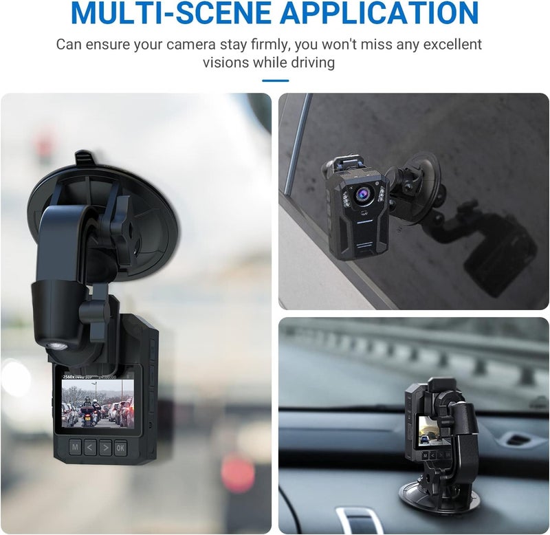 Aolbea Body Camera Suction Cup Mount with Easy Remove Washable Reuable Magic Sticky Gel Pad for P100 and Widely Compatible with Other Body Camera Perfect for Car Windshield, Window, Glass, Dashboard - Image 3