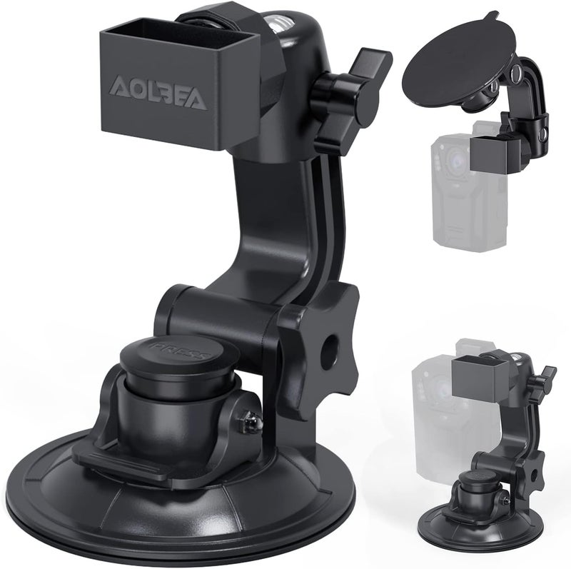 Aolbea Body Camera Suction Cup Mount with Easy Remove Washable Reuable Magic Sticky Gel Pad for P100 and Widely Compatible with Other Body Camera Perfect for Car Windshield, Window, Glass, Dashboard - Image 1