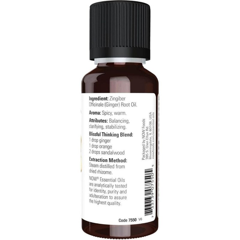Now Essential Oils Ginger Oil For Aromatherapy 30ml - Image 2
