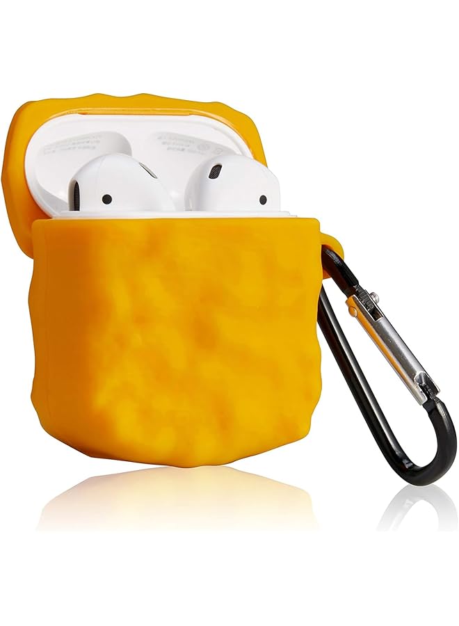 إيروريكس حافظة جديدة لسماعات Airpods بتصميم على شكل قطع دجاج حلوة وحامضة وحافظة واقية لسماعات Airpods وحامل سماعات أذن كرتوني من قطع الدجاج لحمل سماعات Airpods من الجيل الأول والثاني - Image 2