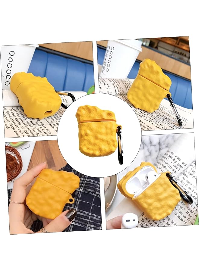 إيروريكس حافظة جديدة لسماعات Airpods بتصميم على شكل قطع دجاج حلوة وحامضة وحافظة واقية لسماعات Airpods وحامل سماعات أذن كرتوني من قطع الدجاج لحمل سماعات Airpods من الجيل الأول والثاني - Image 5