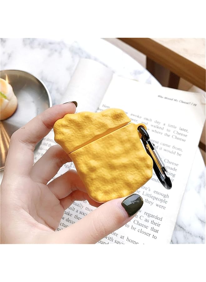 إيروريكس حافظة جديدة لسماعات Airpods بتصميم على شكل قطع دجاج حلوة وحامضة وحافظة واقية لسماعات Airpods وحامل سماعات أذن كرتوني من قطع الدجاج لحمل سماعات Airpods من الجيل الأول والثاني - Image 3