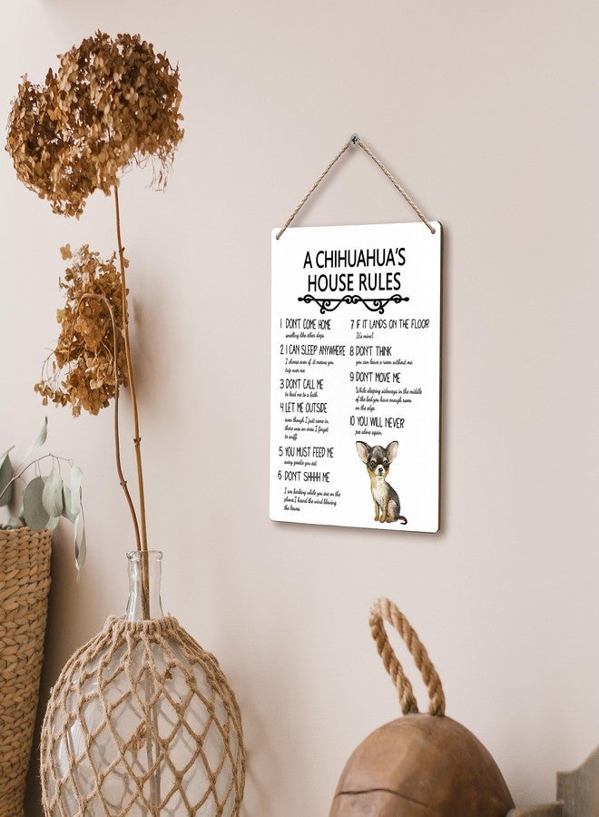 FUGWN A Chihuahua’s House Rules Dog Wooden Signs 8x10, Dog Signs for Home Decor, Decorations for The Home, House Rules Sign, Wall Decor, Chihuahua Gifts, Gifts for Lovers - Image 4