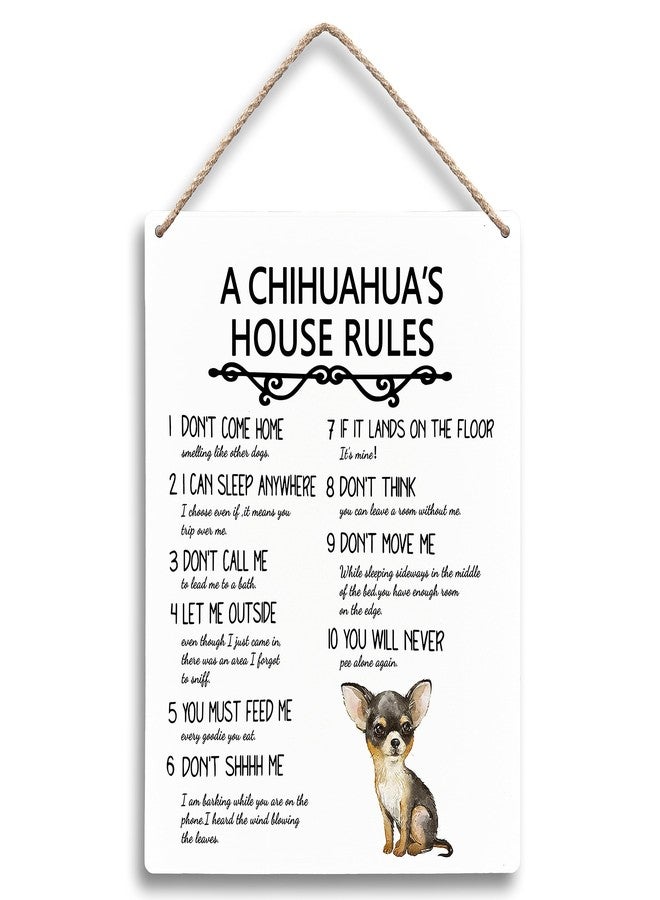 FUGWN A Chihuahua’s House Rules Dog Wooden Signs 8x10, Dog Signs for Home Decor, Decorations for The Home, House Rules Sign, Wall Decor, Chihuahua Gifts, Gifts for Lovers - Image 1