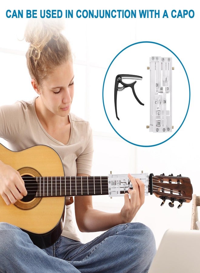FormiPow Guitar Chord Presser, Beginner Guitar Learning Tool with 11 Chords, Capo & Picks, Easy-to-Use Chord Helper for Acoustic Guitars (38"-41"), Gift for Beginners (White) - Image 3