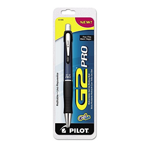 Pilot, G2 Pro Gel Roller Pen, Fine Point 0.7 mm, Blue Barrel, Black Ink - Image 3