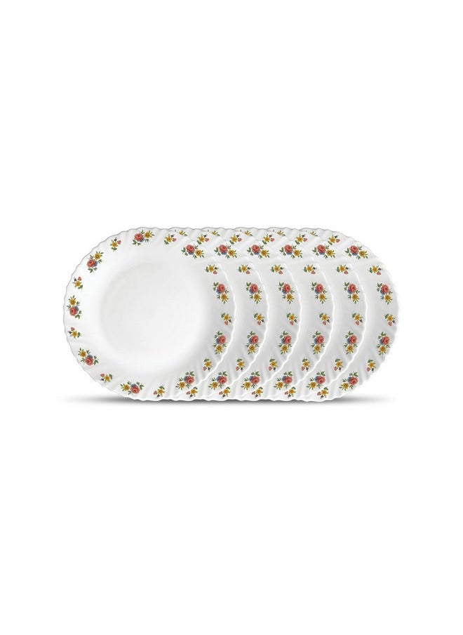 La Opala La Opala, Novo Collection, Opal Glass Full Plate Set 6 pcs, Petite Roses, White  - Image 1