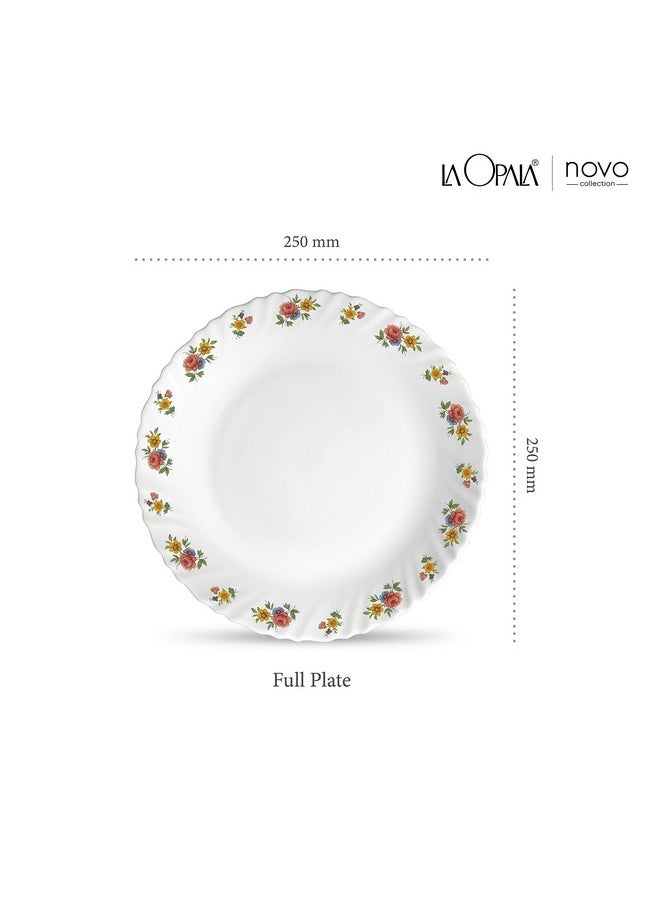 La Opala La Opala, Novo Collection, Opal Glass Full Plate Set 6 pcs, Petite Roses, White  - Image 2