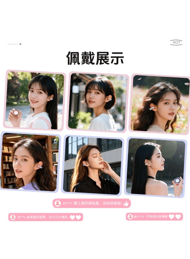 Witgoer Star Earrings | Women's Exclusive] Bluetooth Headphones Clip-on Wireless Open-ear Non-in New Ultra-long Battery Life Non-bone Conduction Sports Running Ultra