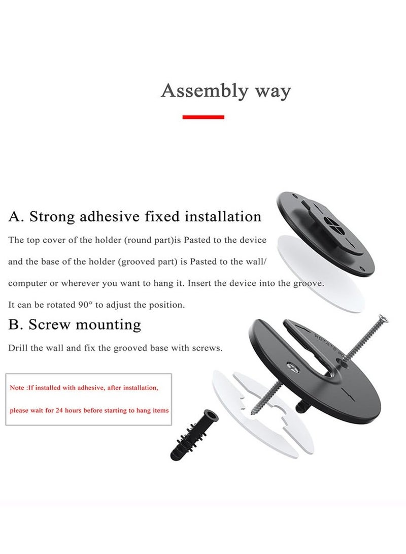 erorex Universal Tablet Wall Mount Base, Adjustable 90 Degree Swivel Tablet Stand, Universal Electronic Device Wall Mount Storage for Most Tablet Computer/E-reader/Router (Black) - Image 4