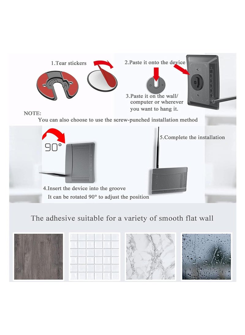 erorex Universal Tablet Wall Mount Base, Adjustable 90 Degree Swivel Tablet Stand, Universal Electronic Device Wall Mount Storage for Most Tablet Computer/E-reader/Router (Black) - Image 5