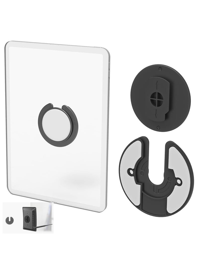 erorex Universal Tablet Wall Mount Base, Adjustable 90 Degree Swivel Tablet Stand, Universal Electronic Device Wall Mount Storage for Most Tablet Computer/E-reader/Router (Black) - Image 1