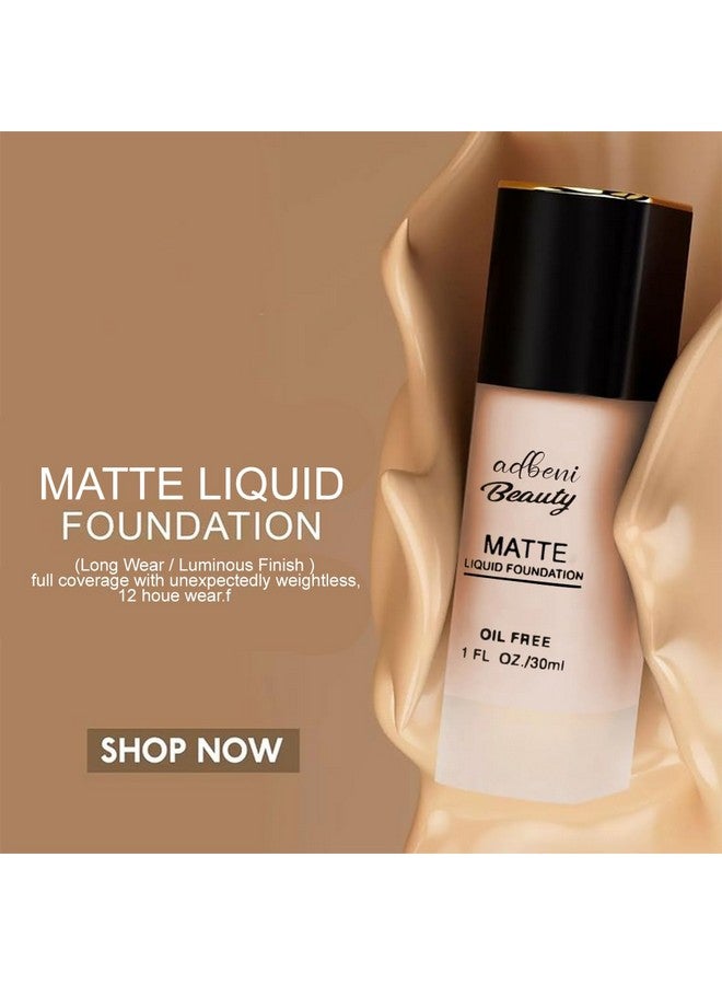 adbeni Matte Liquid Foundation 30Ml | Silky Smooth Weightless Effect & Long Lasting | Flawless Finish & Shine-Free Complexion | All Skin Types (Shade-01) - Image 3