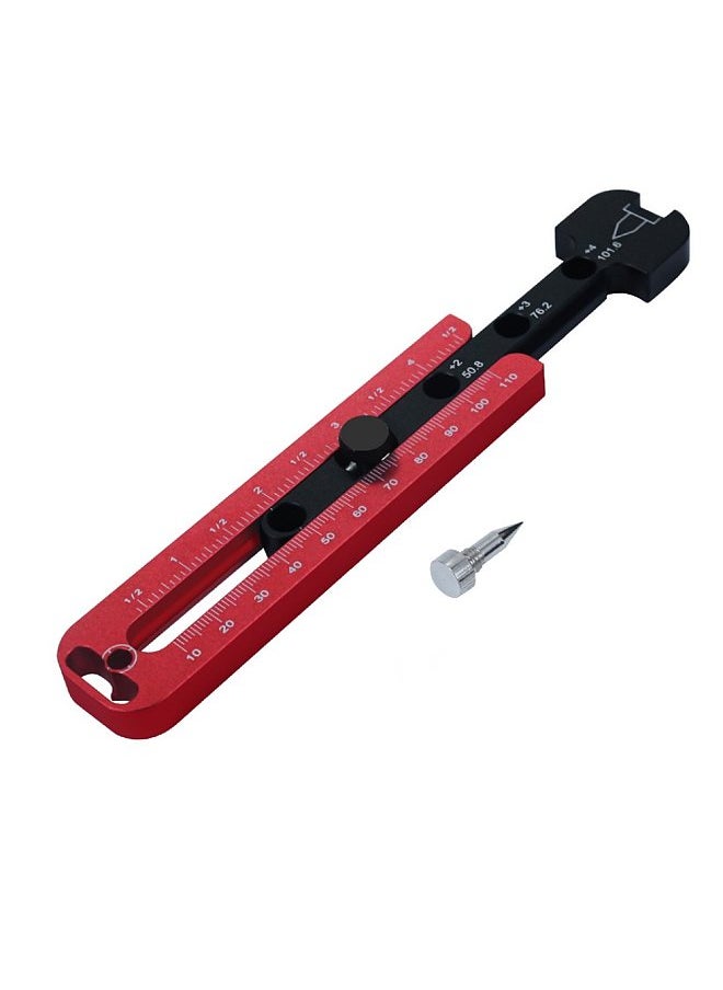 Aluminum Alloy Woodworking Compass Scribe Decoration Design Circle Drawing Tool Metric And Inch Marking Gauge Carpenter Scribe Drawing Tool Adjustable Circle Ruler