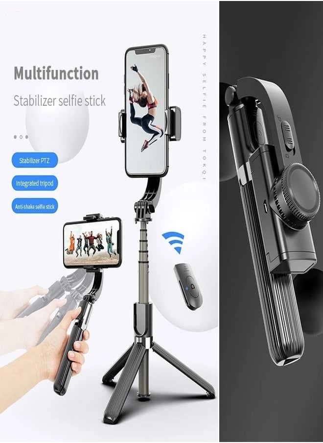 DETREND - Foldable Bluetooth Gimbal Stabilizer Selfie Stick Tripod Anti-Shake Handheld for Mobile Phone with Wireless Remote Shutter - Image 1
