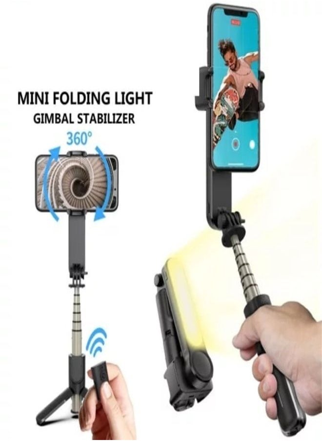 DETREND - Foldable Bluetooth Gimbal Stabilizer Selfie Stick Tripod Anti-Shake Handheld for Mobile Phone with Wireless Remote Shutter - Image 1