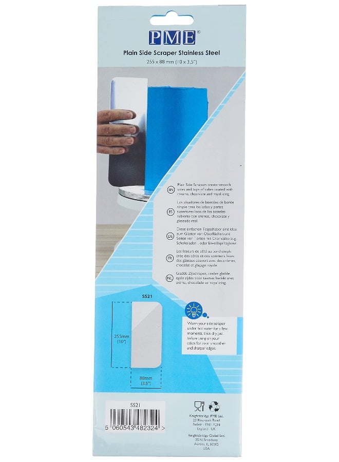 PME Extra Tall Stainless Steel (25cm/10in) Cake Scraper, - Image 3