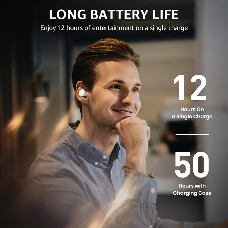 TOZO T6 Wireless Earbuds, IPX8 Waterproof Ear Buds, Stereo Bass Sound Bluetooth 5.3 Headphones in Ear, 50 Hours Playtime Earphones, Wireless Charging Case, Custom 32 EQ via APP - Image 4