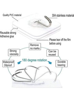 Generic 10Pcs Wall Hooks Self Adhesive Sticker Hanger Transparent 6 Centimeter  - Image 2