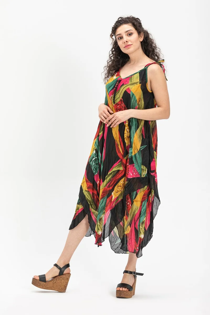 Eliş Şile Bezi Floral Print Midi Dress
