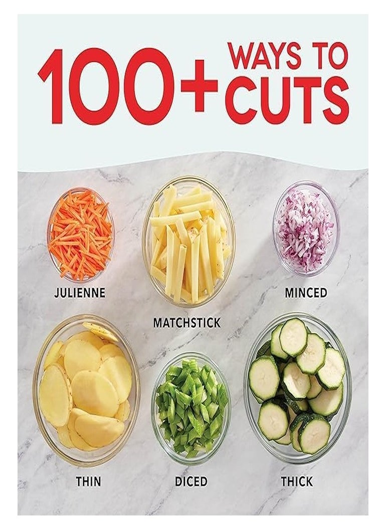 Generic Mandoline Cutter, Julienne + Vegetable Slicer, Meal Prep & More with 30+ Presets and Fish Adjuster - Green  - Image 4