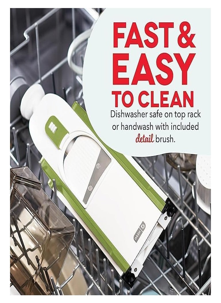 Generic Mandoline Cutter, Julienne + Vegetable Slicer, Meal Prep & More with 30+ Presets and Fish Adjuster - Green  - Image 5