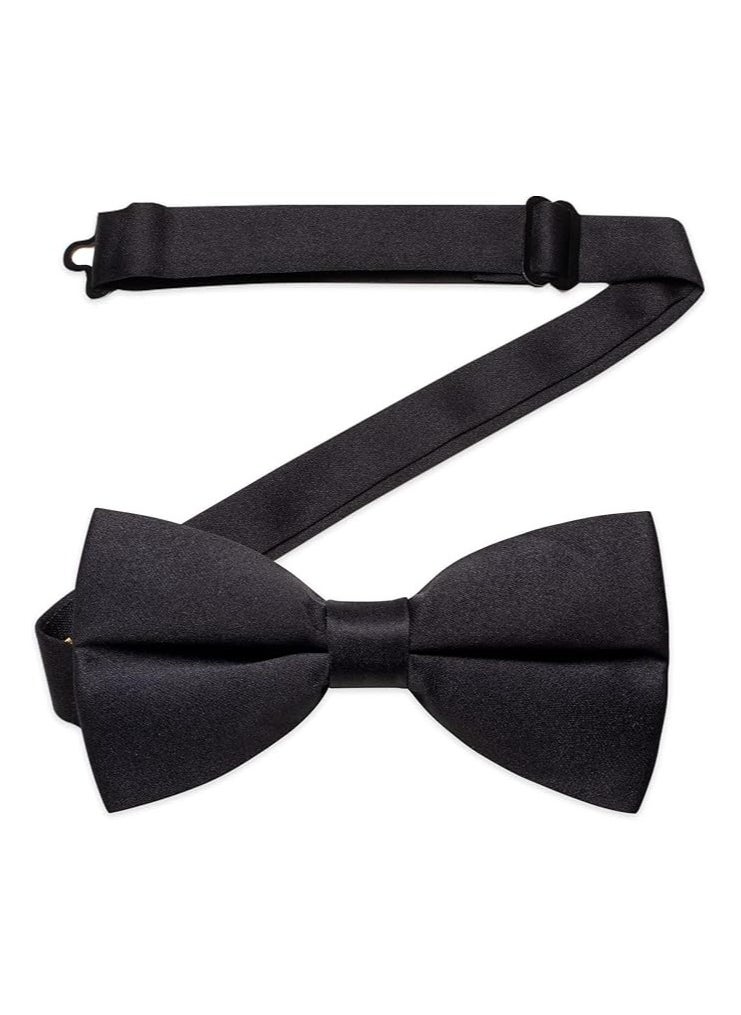 Generic - Pre-Tied Bow Tie Satin Solid Bowtie Adjustable Tuxedo Bowties for Men and Boys - Image 1