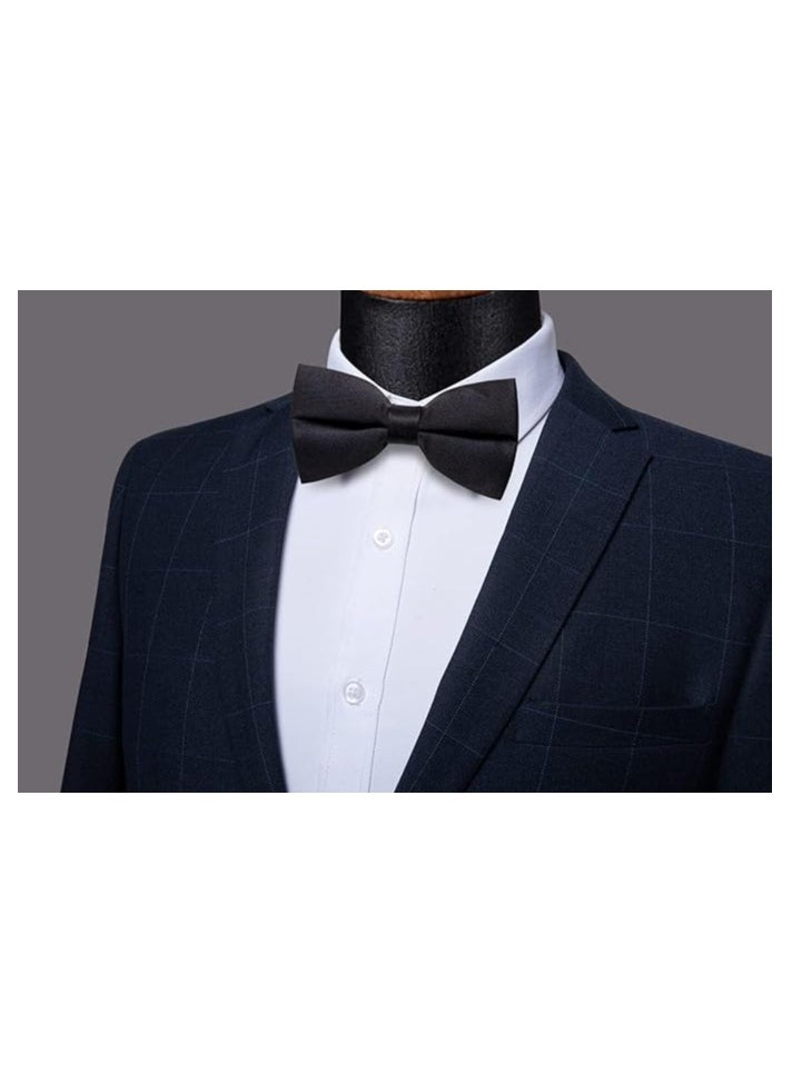 Generic - Pre-Tied Bow Tie Satin Solid Bowtie Adjustable Tuxedo Bowties for Men and Boys - Image 1