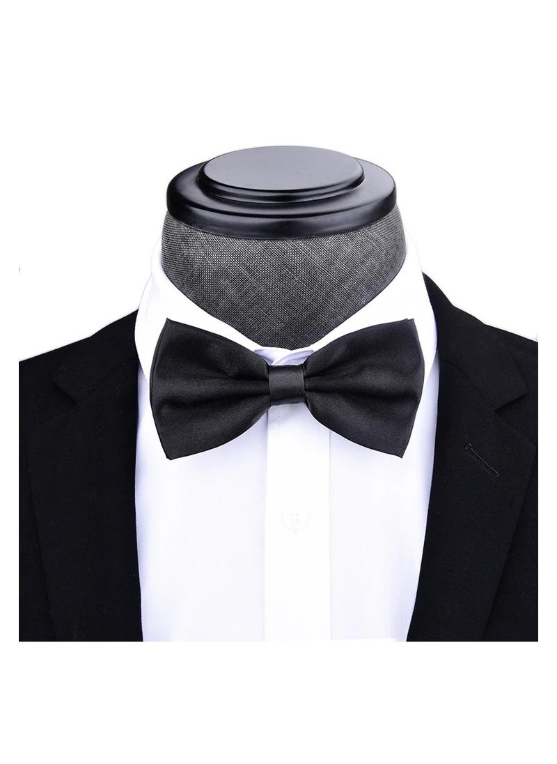 Generic - Pre-Tied Bow Tie Satin Solid Bowtie Adjustable Tuxedo Bowties for Men and Boys - Image 1