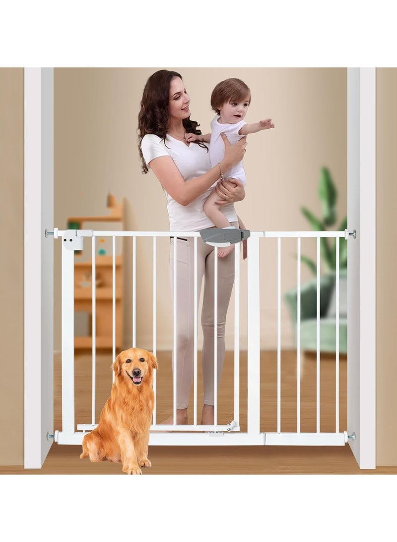 Jorunb Auto Close Safety Baby Gate,Adjustable Width Stairway Guard Rail Child Safety Gate,Expandable Baby Pet Safety Gate - Image 1