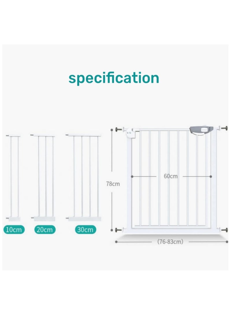 Jorunb Auto Close Safety Baby Gate,Adjustable Width Stairway Guard Rail Child Safety Gate,Expandable Baby Pet Safety Gate - Image 2