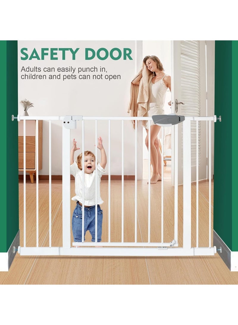 Jorunb Auto Close Safety Baby Gate,Adjustable Width Stairway Guard Rail Child Safety Gate,Expandable Baby Pet Safety Gate - Image 3