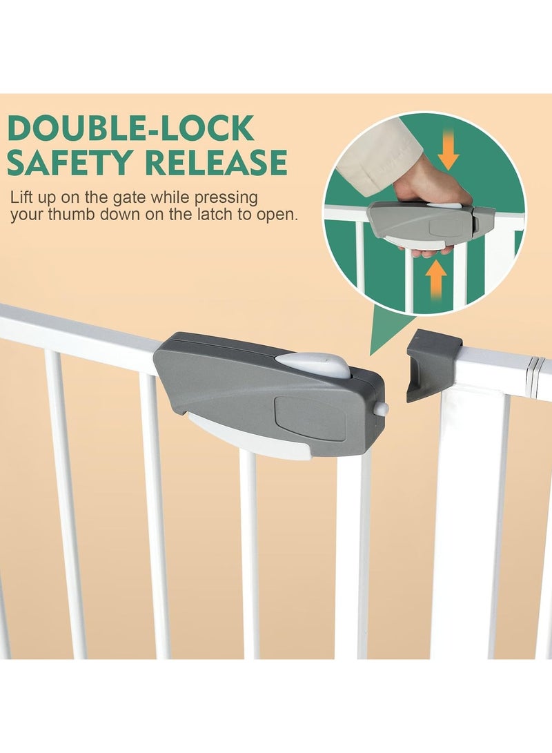 Jorunb Auto Close Safety Baby Gate,Adjustable Width Stairway Guard Rail Child Safety Gate,Expandable Baby Pet Safety Gate - Image 5