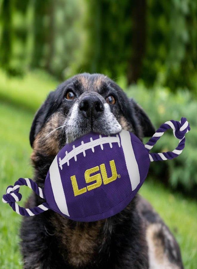 Pets First NCAA LSU Tigers Football Dog Toy, Tough Quality Nylon Materials, Strong Pull Ropes, Inner Squeaker, Collegiate Team Color, 1 Count (Pack of 1) - Image 5