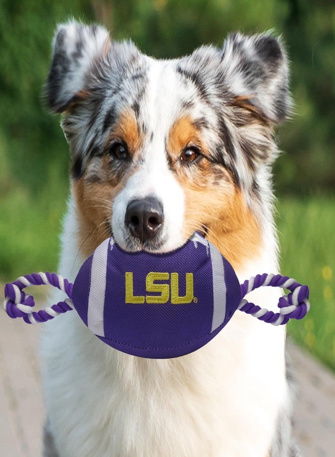 Pets First NCAA LSU Tigers Football Dog Toy, Tough Quality Nylon Materials, Strong Pull Ropes, Inner Squeaker, Collegiate Team Color, 1 Count (Pack of 1) - Image 3