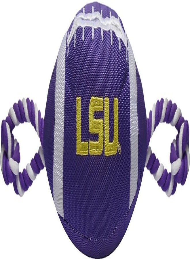 Pets First NCAA LSU Tigers Football Dog Toy, Tough Quality Nylon Materials, Strong Pull Ropes, Inner Squeaker, Collegiate Team Color, 1 Count (Pack of 1) - Image 2