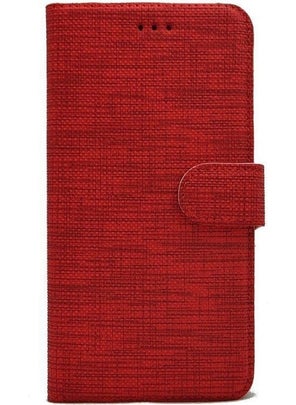 Samsung Galaxy Note 4 Sports Fabric Wallet Case Red