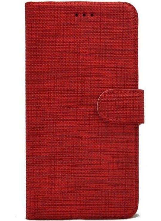 Kvy - Samsung Galaxy Note 4 Sports Fabric Wallet Case Red - Image 1