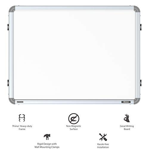 Pragati Systems Prima Melamine (Non-Magnetic) Whiteboard for Kids, Home & Kitchen with Heavy-Duty Aluminium Frame | Durable & Smooth Dry Erase Marker Writing Board | Small Size 1.5x2 Feet (Pack of 1) - Image 5